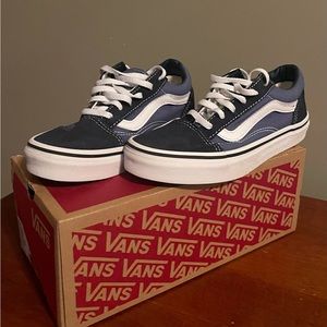 Vans navy white shoes